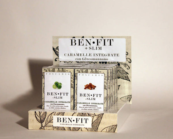 CARAMELLE IDEALI PER LA DIETA, espositore da banco BENFIT +SLIM