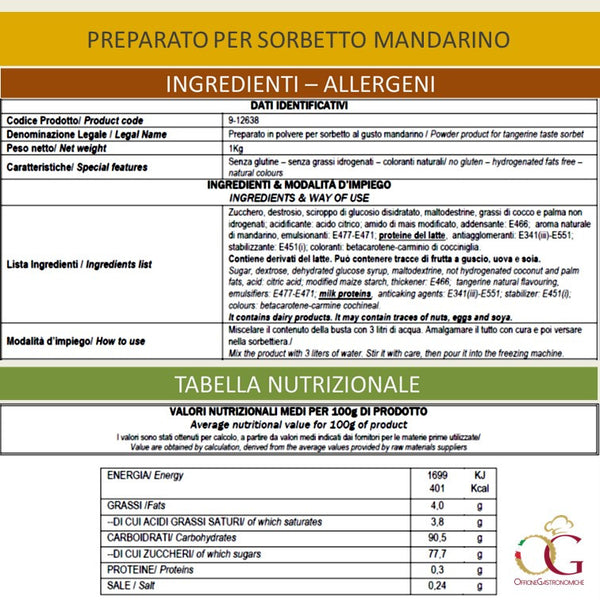 Sorbetto Mandarino - officinegastronomiche