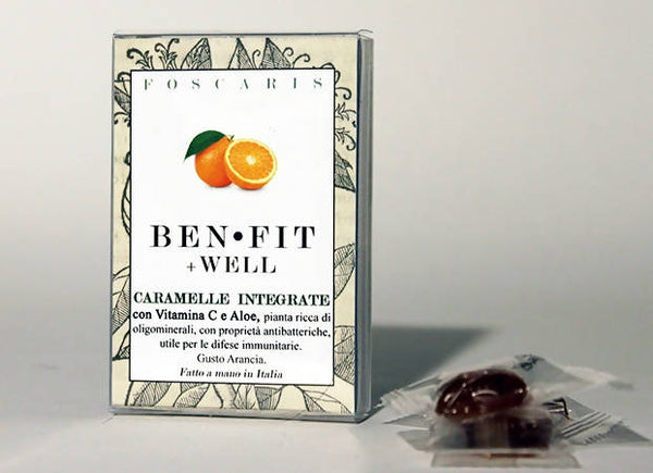 CARAMELLE IDEALI PER LE DIFESE, espositore da banco BENFIT +WELL