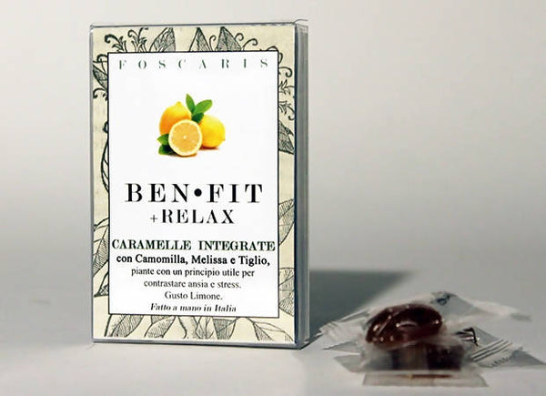 CARAMELLE IDEALI PER IL RELAX, espositore da banco BENFIT +RELAX